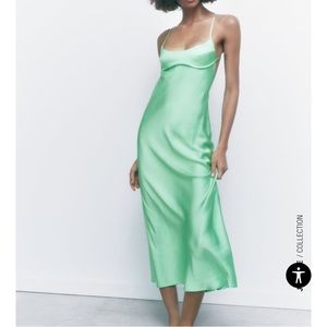 Zara Satin Midi Dress
